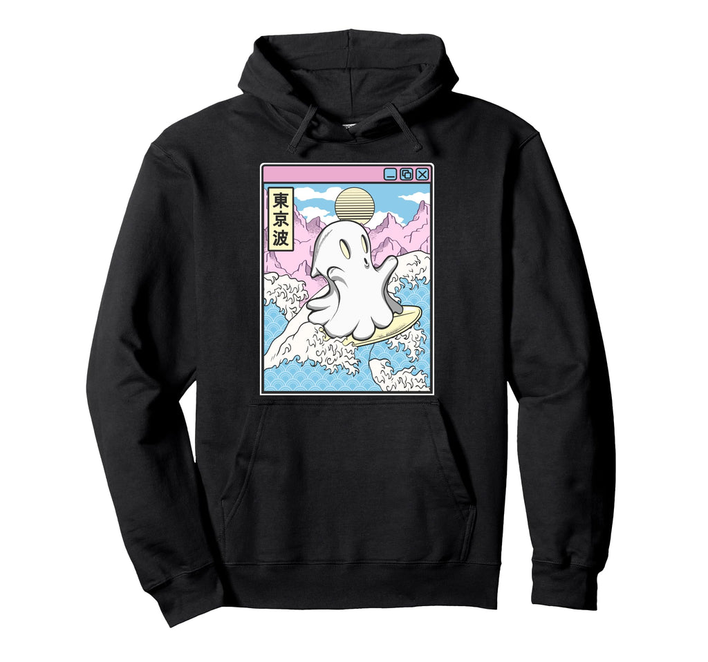 Surfing Ghost Japanese Waves Anime Hoodie - Novelty Apparel Men Women - T-Shirt, Sweatshirt, Hoodie