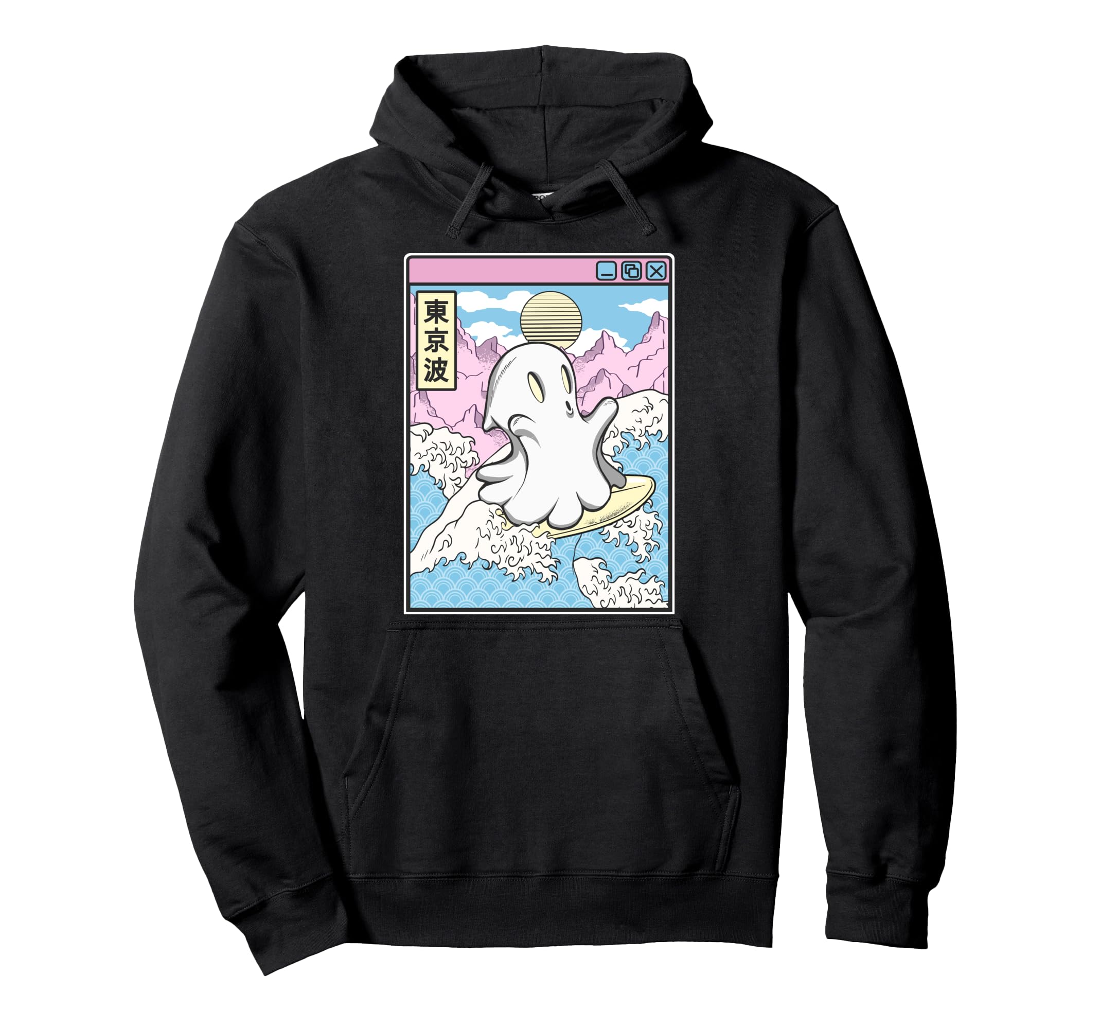 Surfing Ghost Japanese Waves Anime Hoodie - Novelty Apparel Men Women - T-Shirt, Sweatshirt, Hoodie