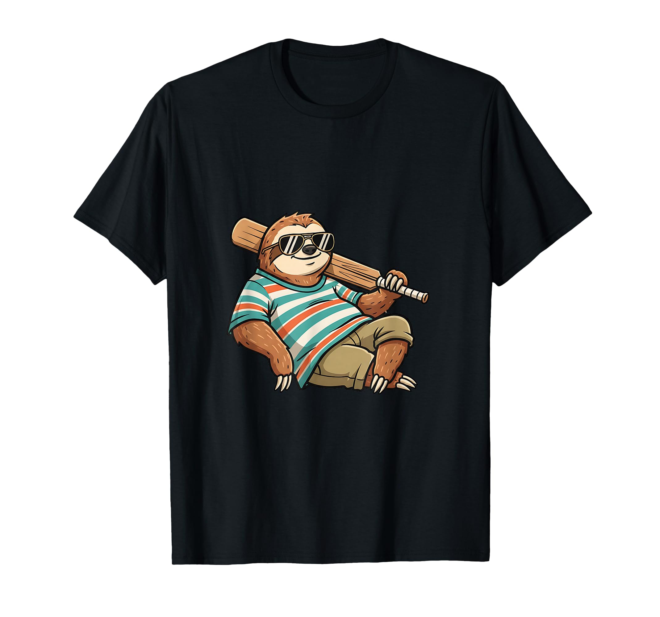 Lazy Sloth Baseball Player Summer T-Shirt - Streetwear Style for Adults - T-Shirt, Sweatshirt, Hoodie