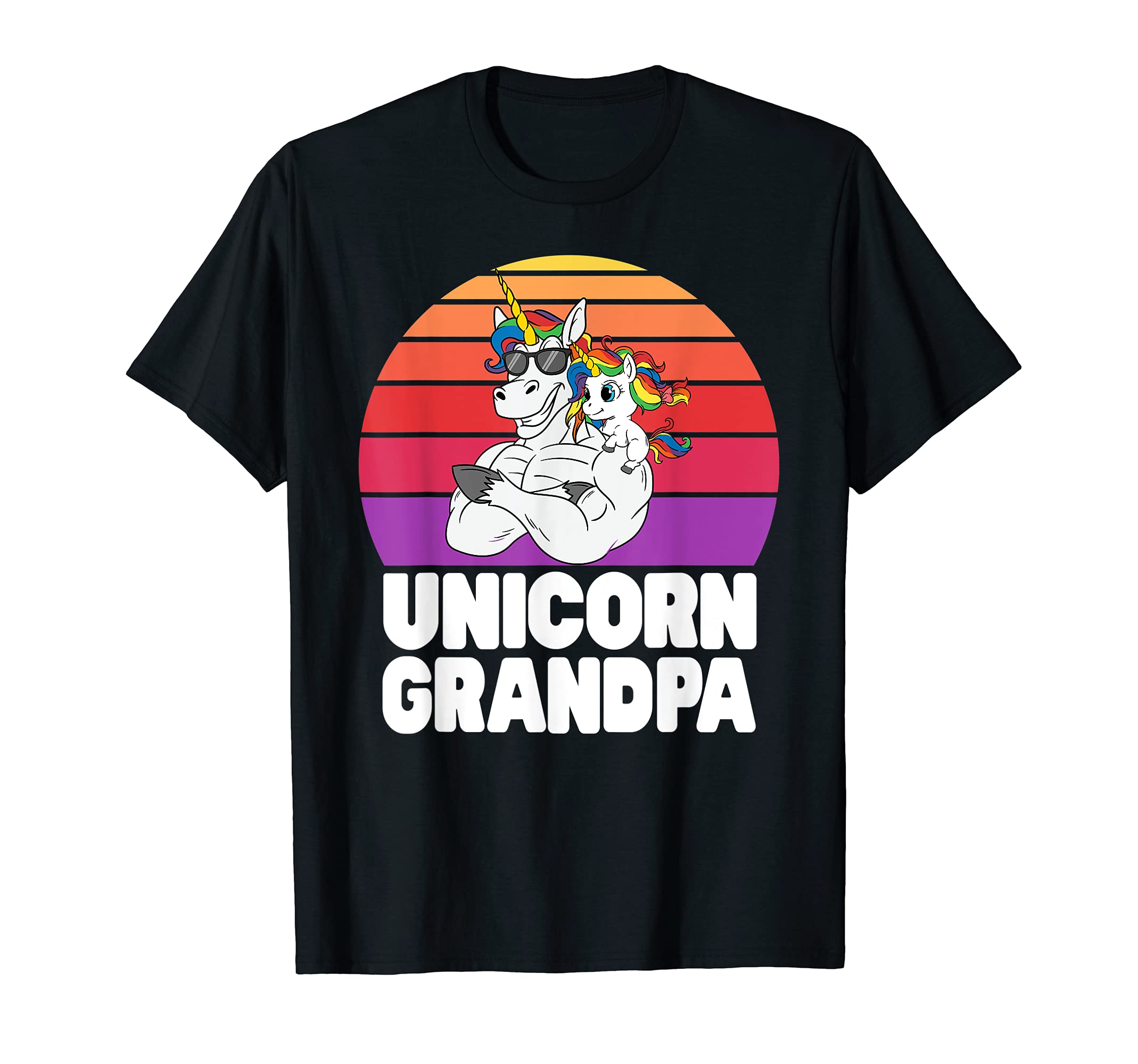Unicorn Grandpa Bodybuilder T-Shirt - Minimalist Print Men Women - T-Shirt, Sweatshirt, Hoodie