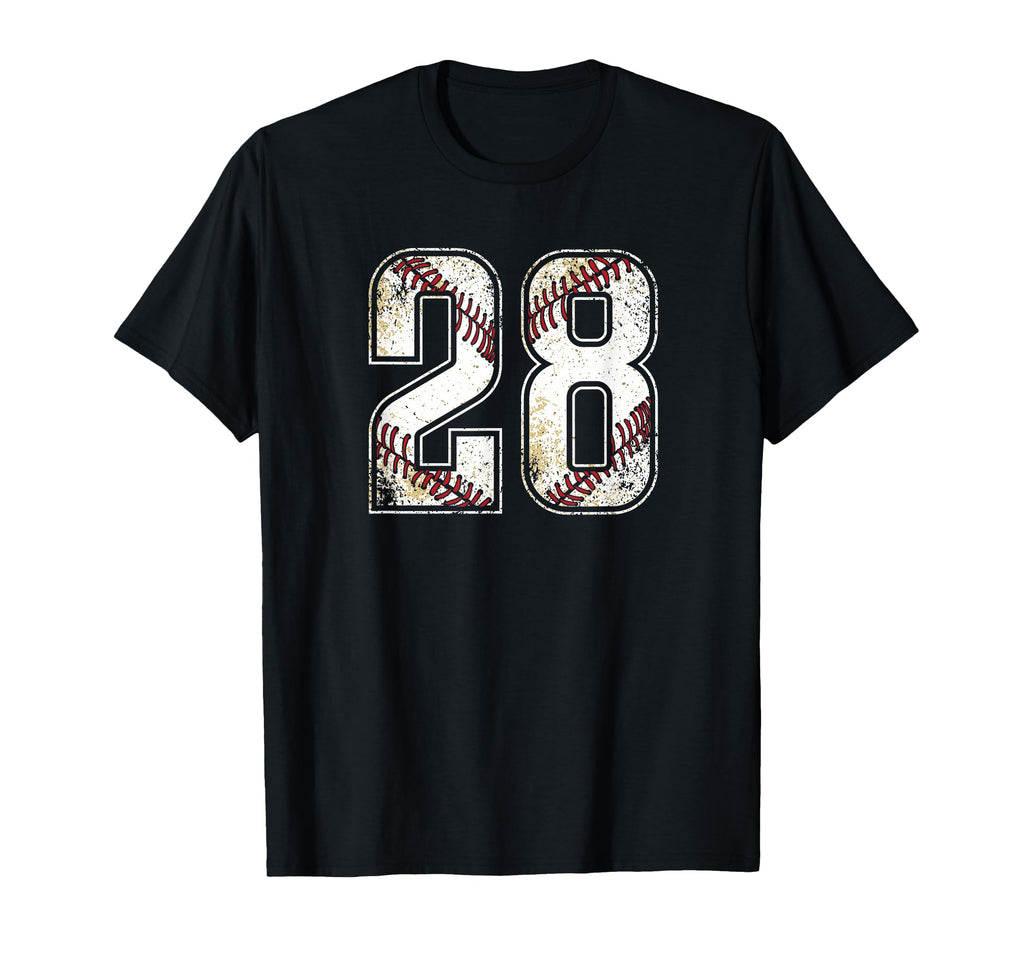 Baseball Number 28 Varsity Number T-Shirt - Streetwear Style Unisex - T-Shirt, Sweatshirt, Hoodie