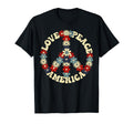 Peace Sign Love Peace America 70S Hippie T-Shirt - Novelty Apparel Unisex - T-Shirt, Sweatshirt, Hoodie