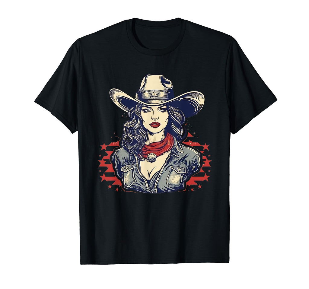 Cowgirl Cowboy Patriotic Cow And Farm T-Shirt - Fun Novelty Design Unisex - T-Shirt, Sweatshirt, Hoodie