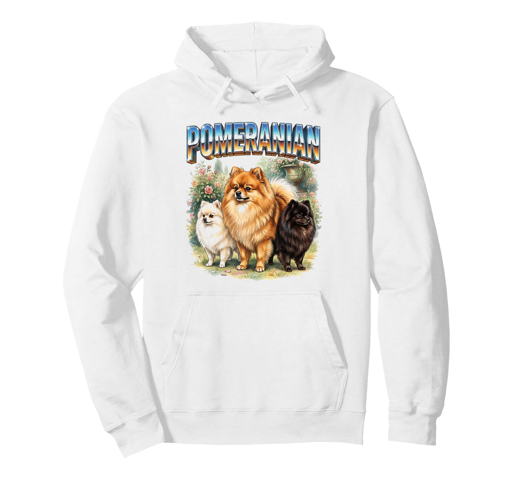 Pomeranian 90S Dog Lover 80S Pomeranian Hoodie - Novelty Apparel for Adults - T-Shirt, Sweatshirt, Hoodie