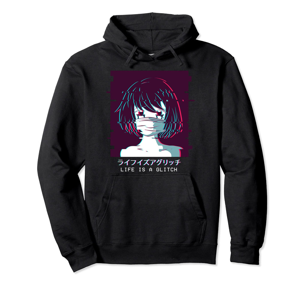 Sad Anime Vaporwave Aesthetic Lofi Hoodie - Minimalist Print for Adults - T-Shirt, Sweatshirt, Hoodie