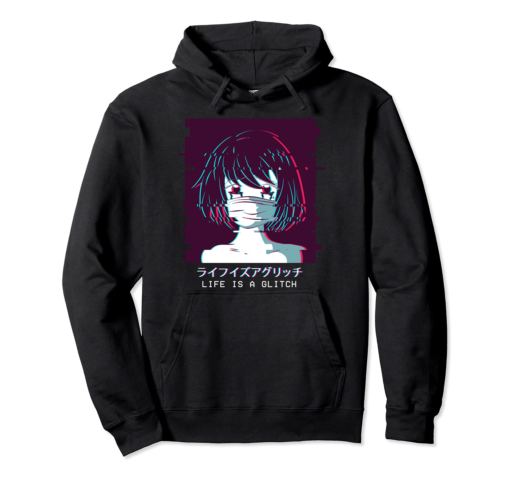 Sad Anime Vaporwave Aesthetic Lofi Hoodie - Minimalist Print for Adults - T-Shirt, Sweatshirt, Hoodie