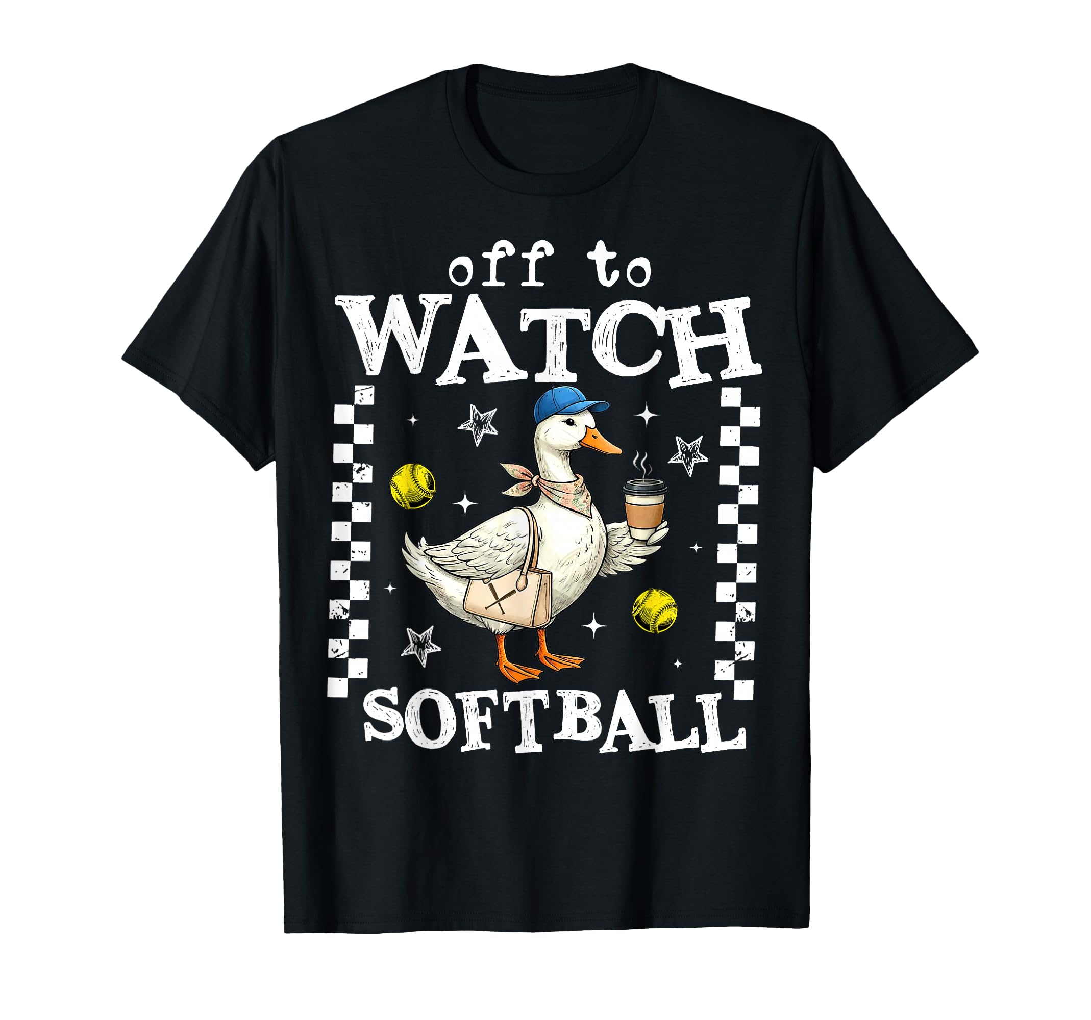 Off To Watch Softball Goose Funny T-Shirt - Novelty Apparel for Adults - T-Shirt, Sweatshirt, Hoodie