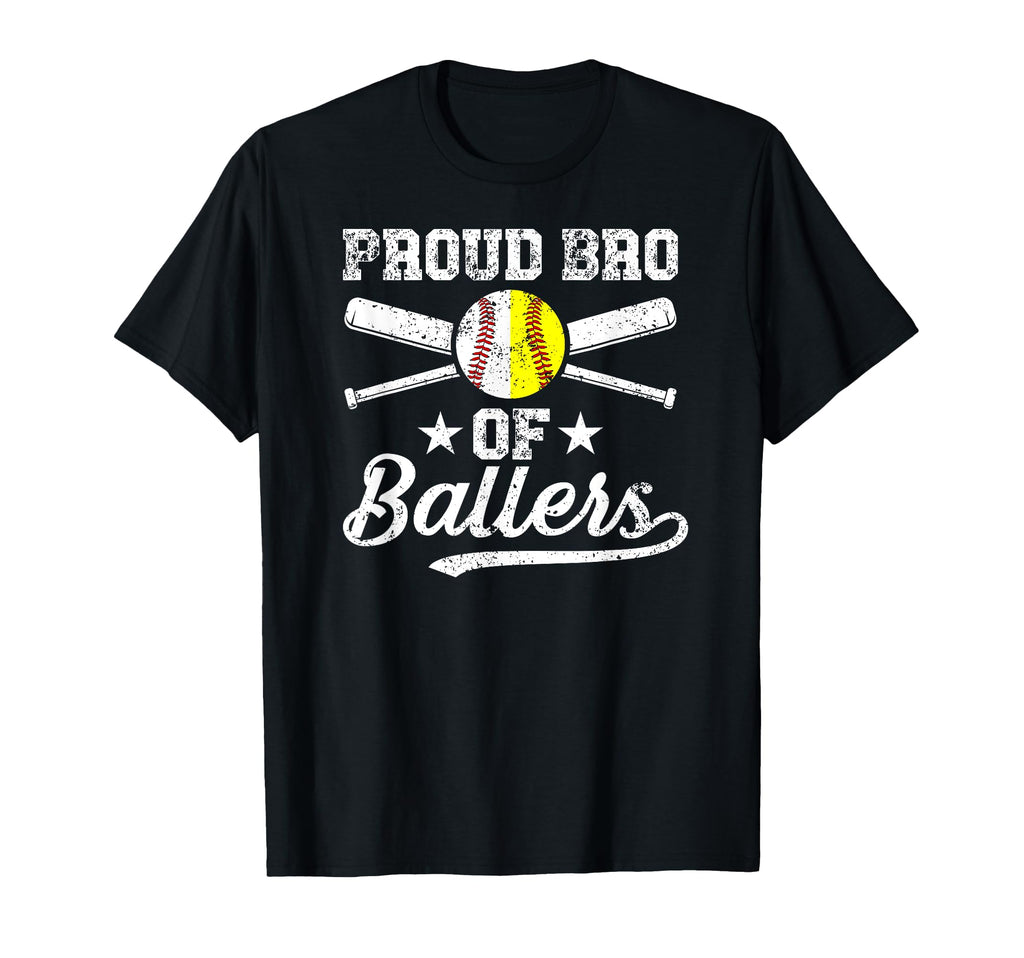 Proud Bro Ballers Baseball Softball T-Shirt - Minimalist Print Unisex - T-Shirt, Sweatshirt, Hoodie