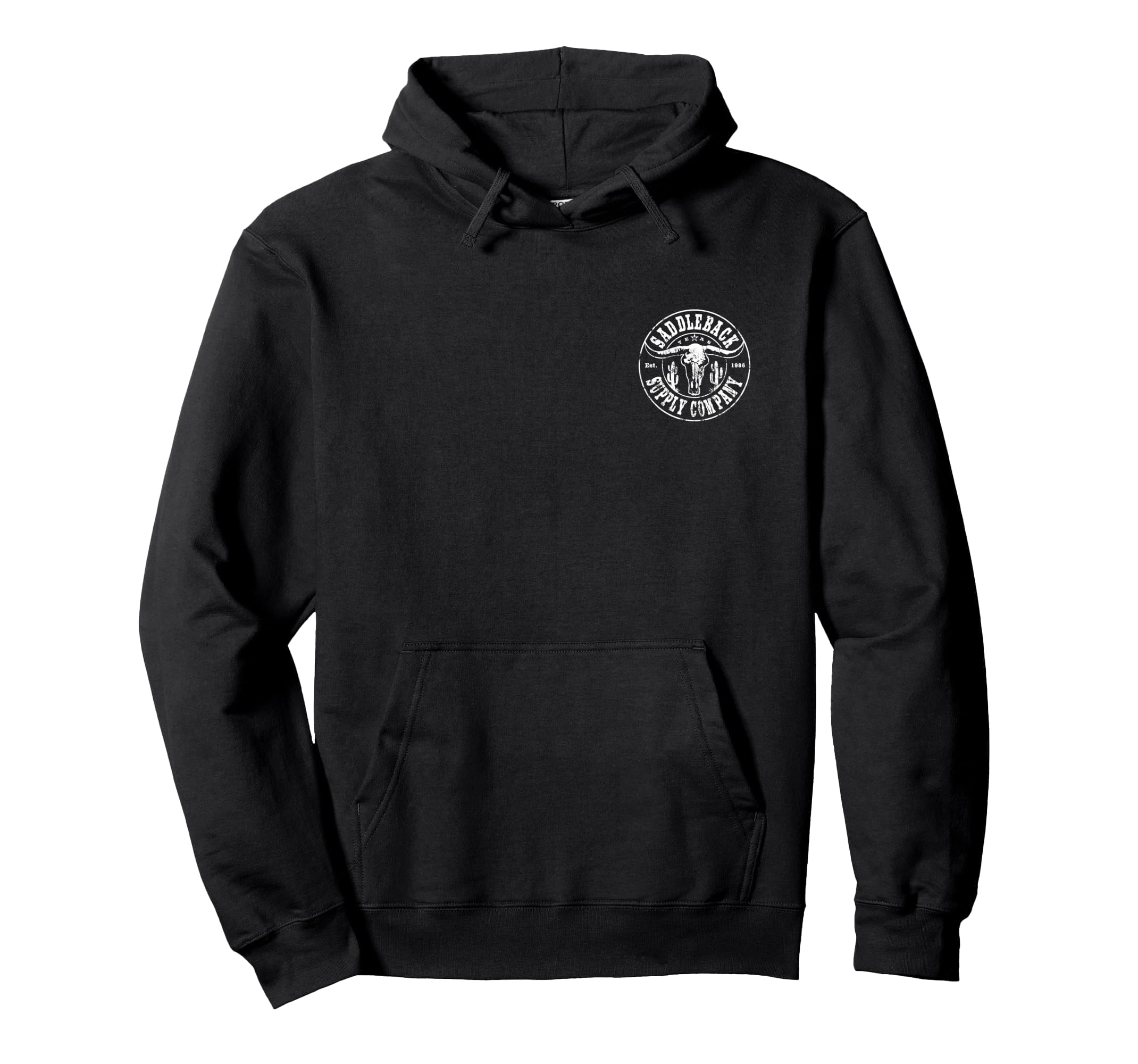 Saddleback Desert Skull Logo Western Hoodie - Fun Novelty Design Men Women - T-Shirt, Sweatshirt, Hoodie