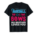 Baseball Or Bows Big Brother Loves You T-Shirt - Minimalist Print Unisex - T-Shirt, Sweatshirt, Hoodie