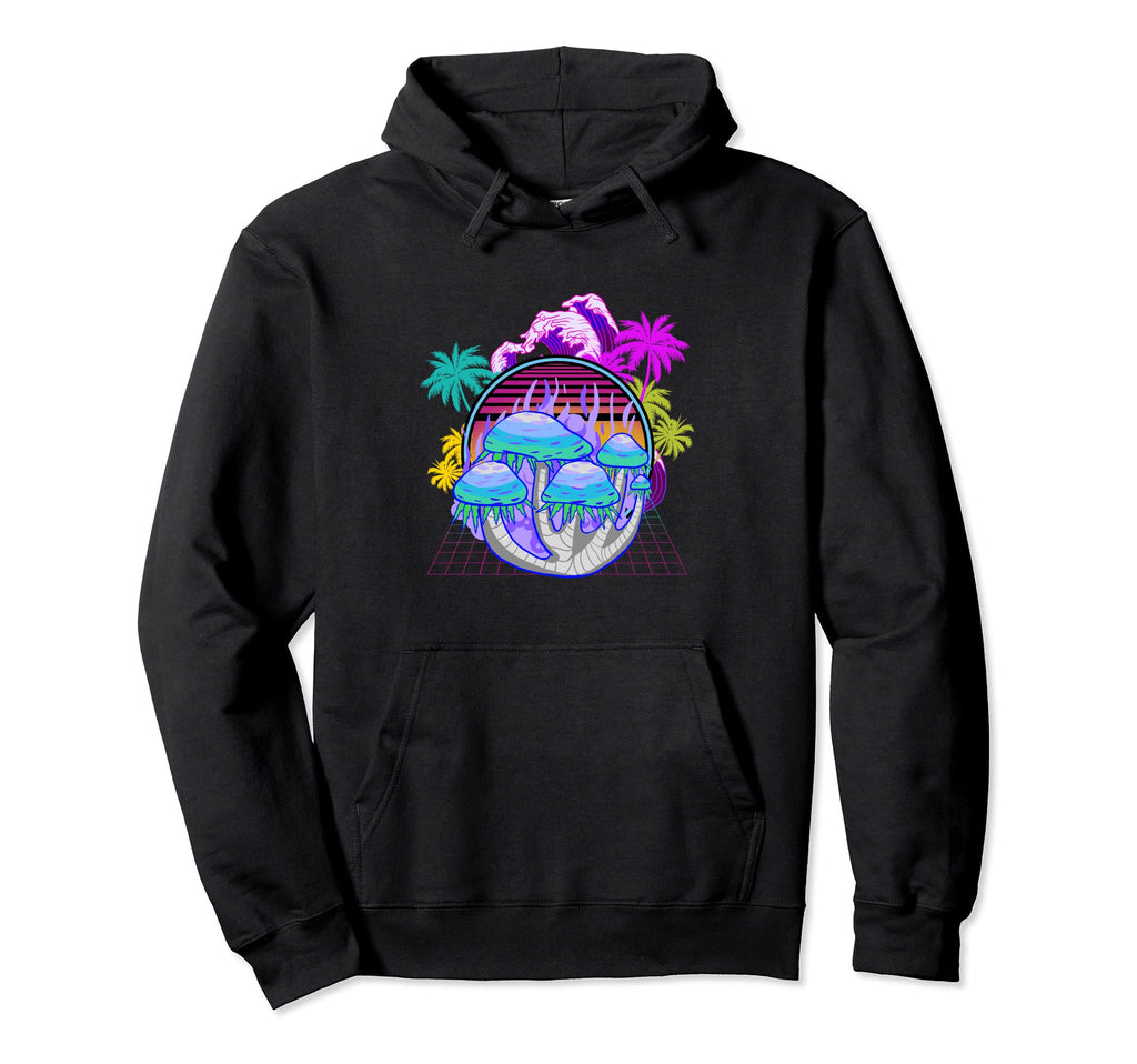 Vaporwave Aesthetic Mushroom Wave Hoodie - Trendy Graphic Men Women - T-Shirt, Sweatshirt, Hoodie