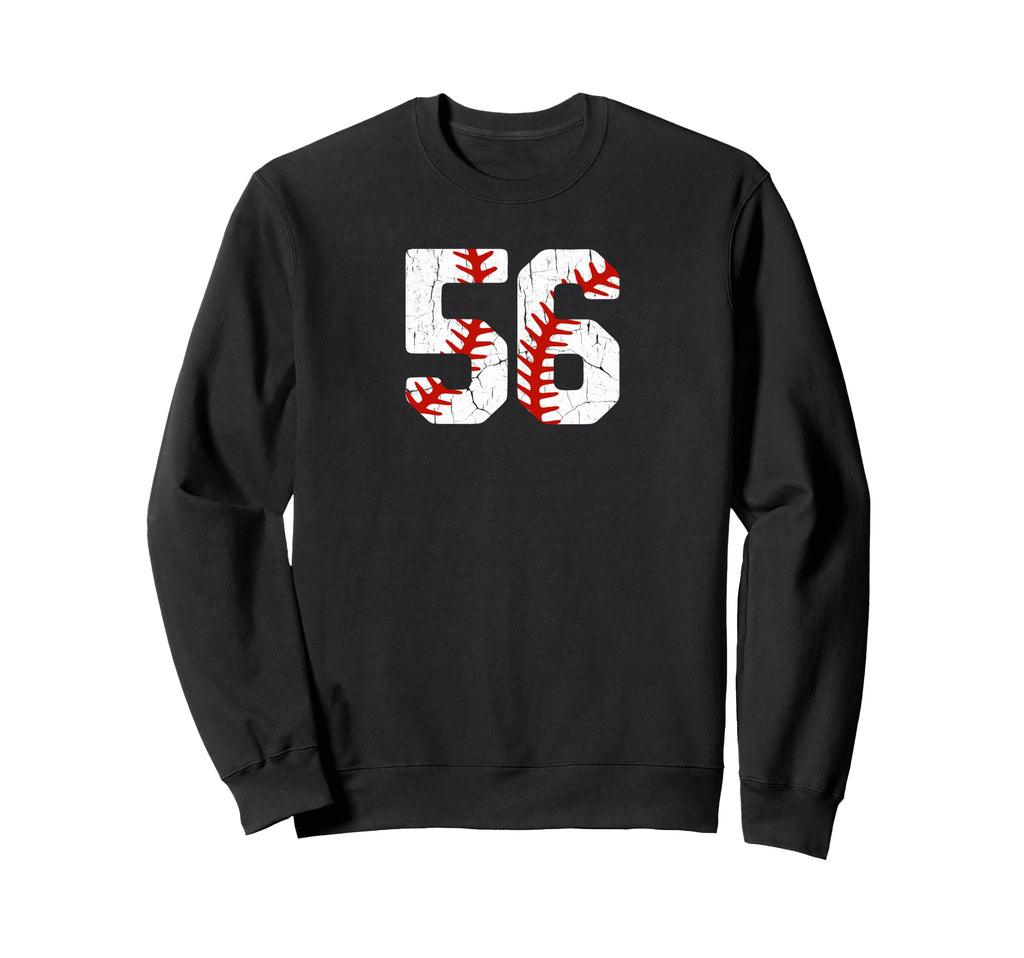 Baseball Player Jersey Number 56 Sweatshirt - Minimalist Print for Adults - T-Shirt, Sweatshirt, Hoodie