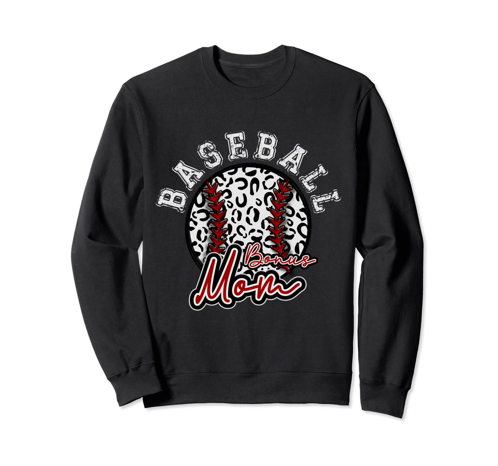 Leopard Cheetah Baseball Bonus Mom Sweatshirt - Aesthetic Graphic Unisex - T-Shirt, Sweatshirt, Hoodie