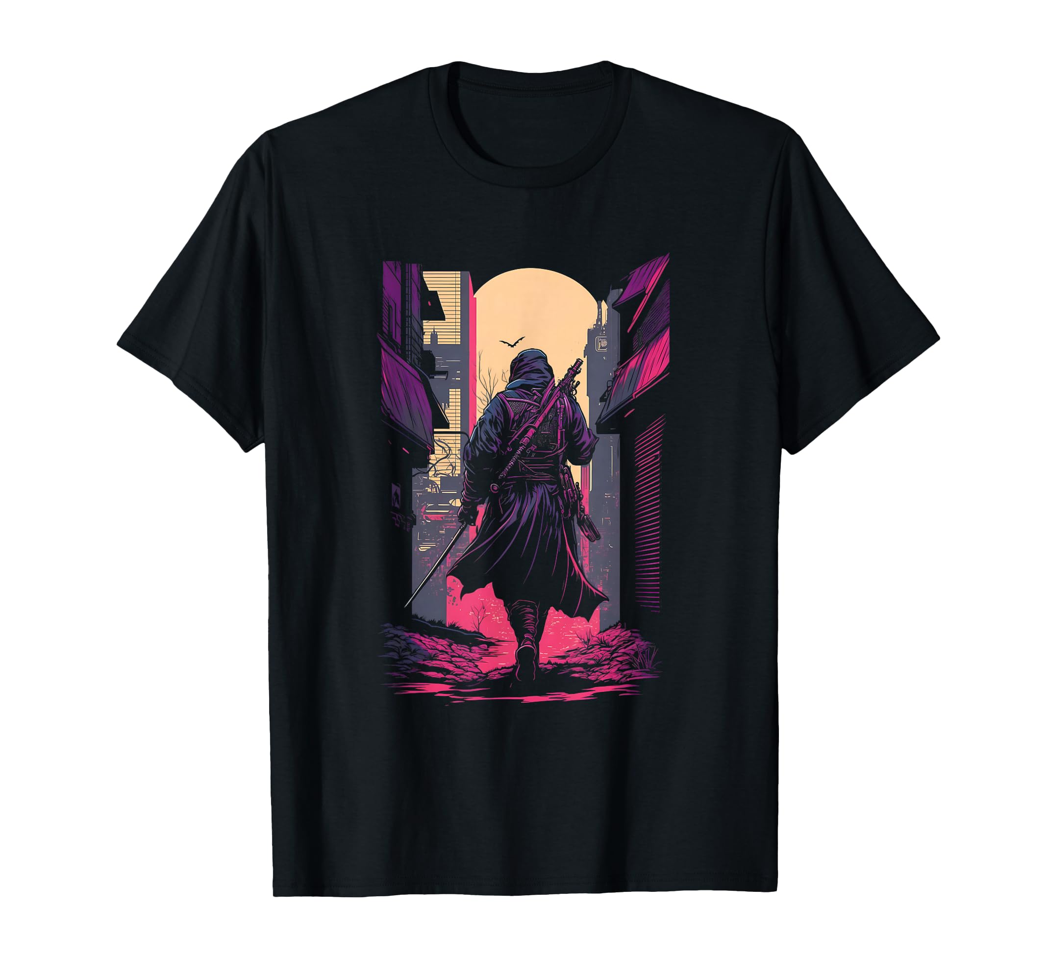 Cyberpunk Samurai Japanese Vaporwave T-Shirt - Minimalist Print Men Women - T-Shirt, Sweatshirt, Hoodie