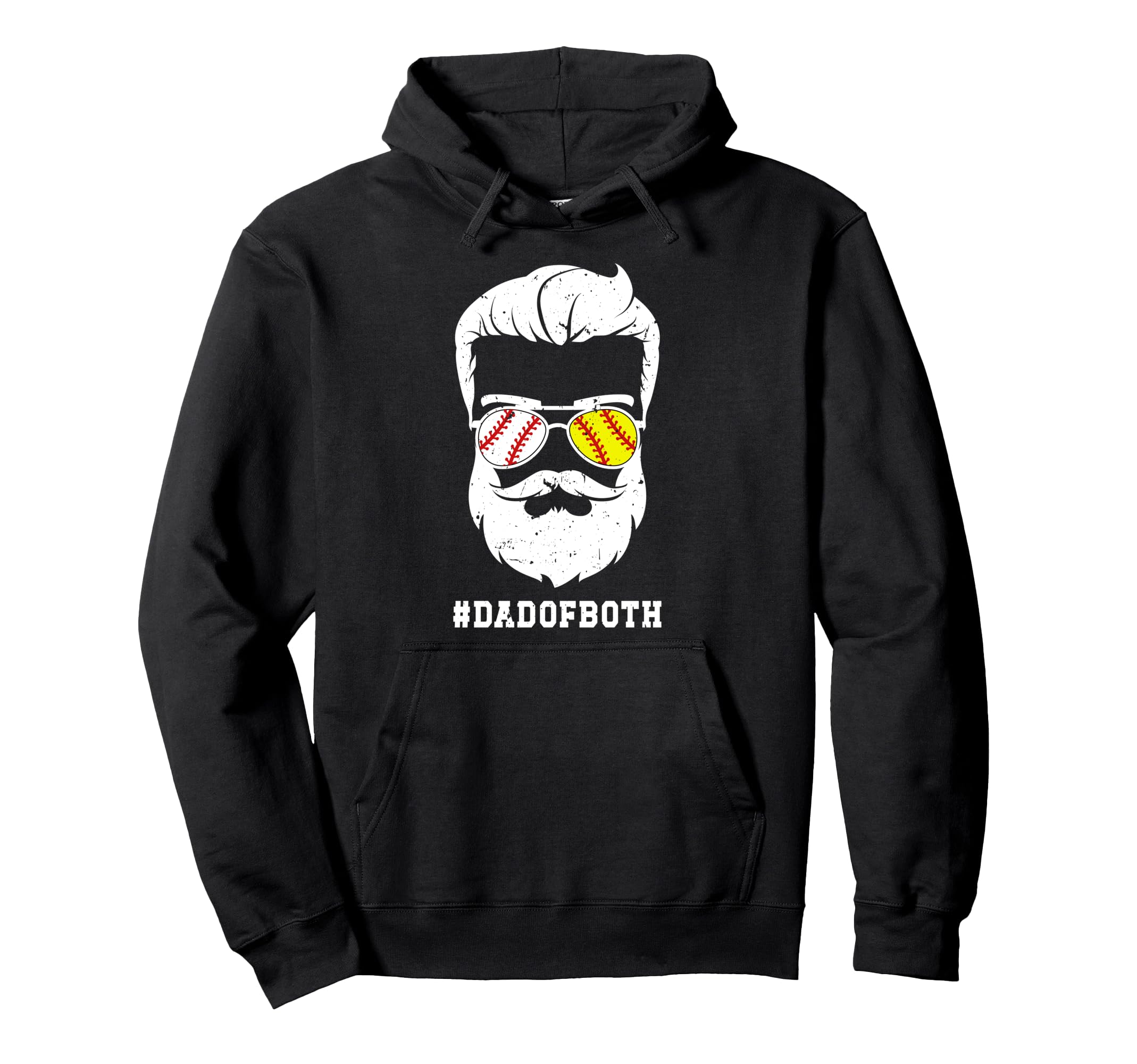 Dad Both Baseball Softball Dad Ballers Hoodie - Novelty Apparel Unisex - T-Shirt, Sweatshirt, Hoodie
