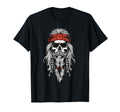 Rocker Hippie Vibes Skull Red Headband T-Shirt - Novelty Apparel for Adults - T-Shirt, Sweatshirt, Hoodie