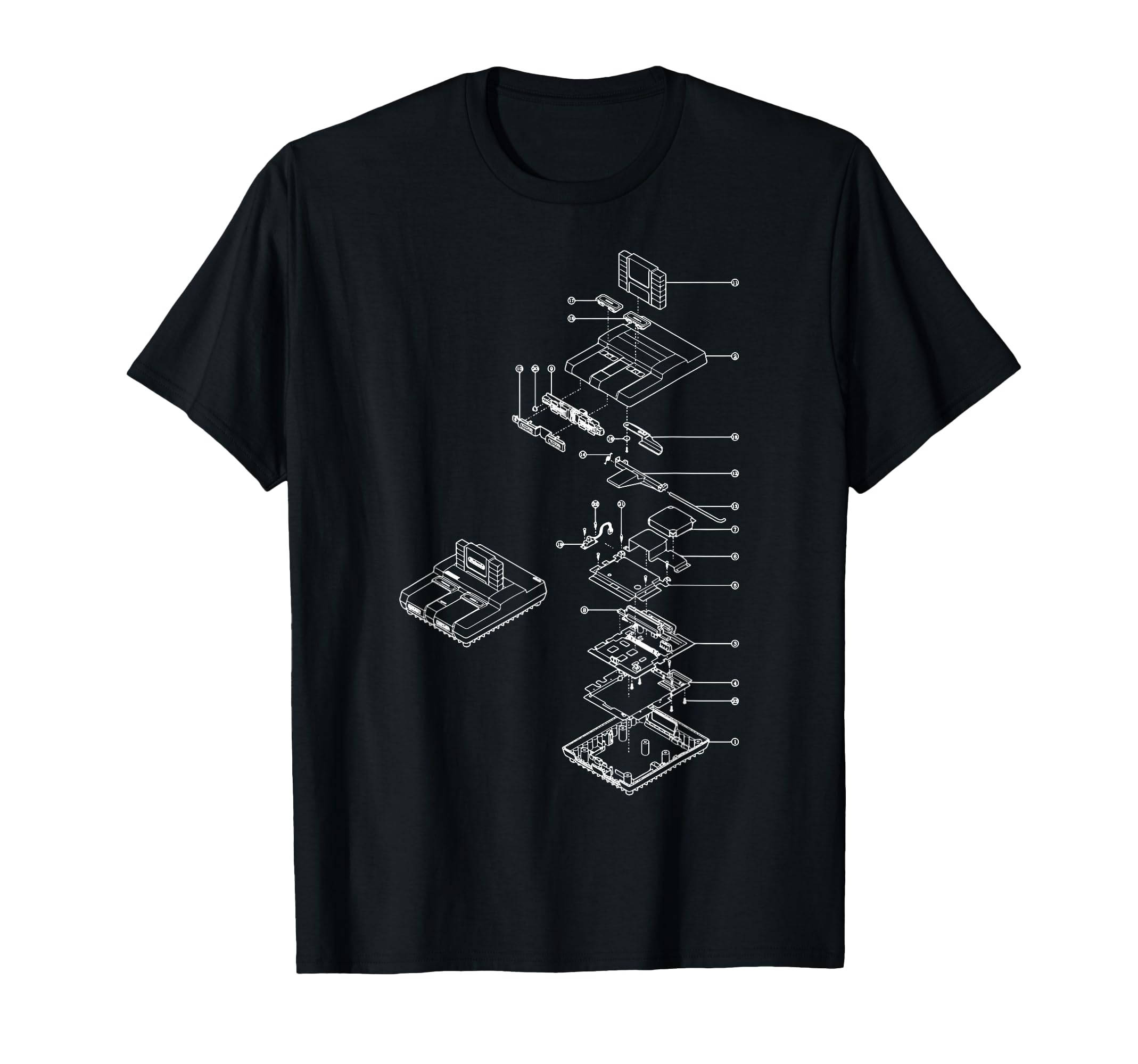 Gaming Diagram Video Game Console T-Shirt - Minimalist Print for Adults - T-Shirt, Sweatshirt, Hoodie