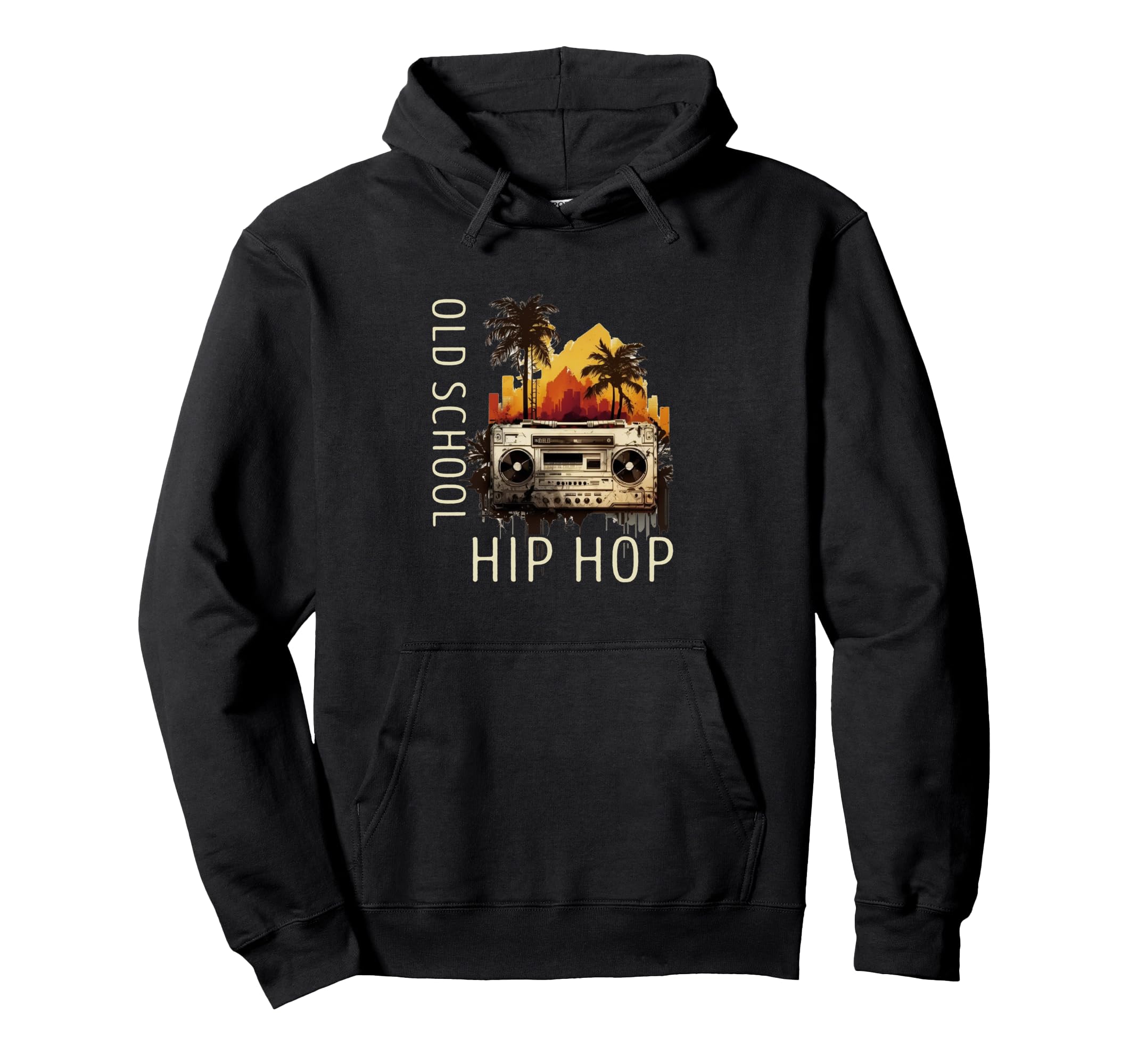Old School Hip Hop Dance Music 80S Hoodie - Minimalist Print for Adults - T-Shirt, Sweatshirt, Hoodie