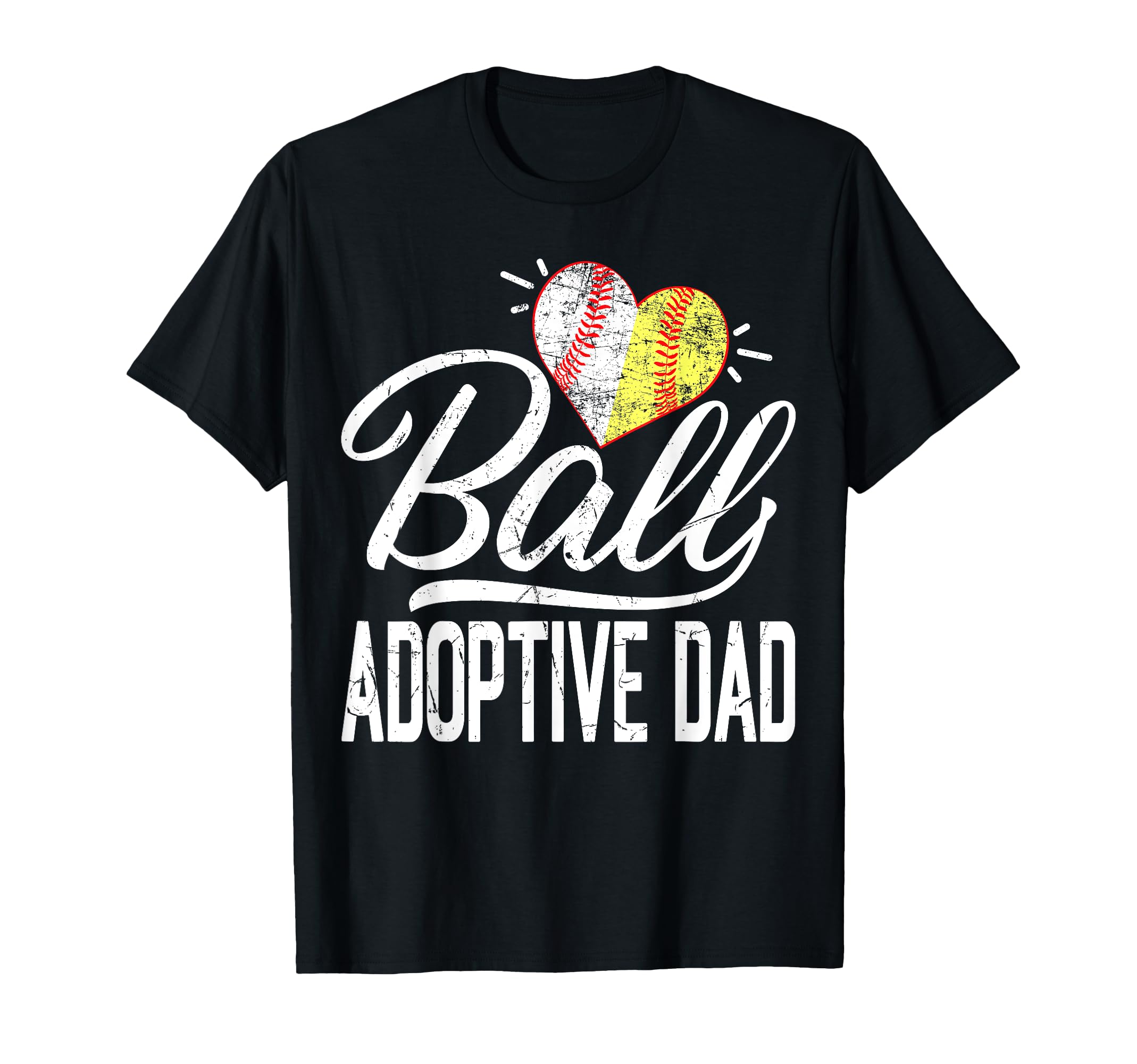 Ball Heart Baseball Softball T-Shirt - Custom Art Print for Adults - T-Shirt, Sweatshirt, Hoodie