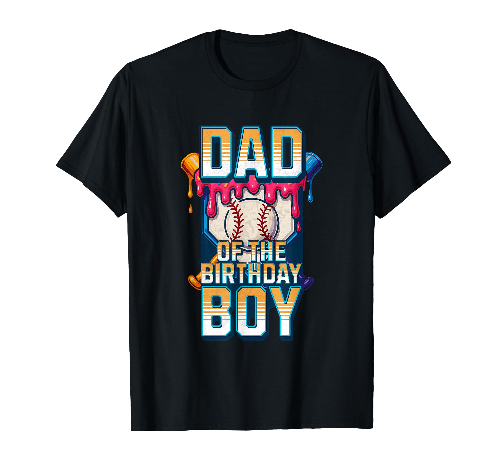 Dad Birthday Baseball Ice Cream Drip T-Shirt - Trendy Graphic Men Women - T-Shirt, Sweatshirt, Hoodie