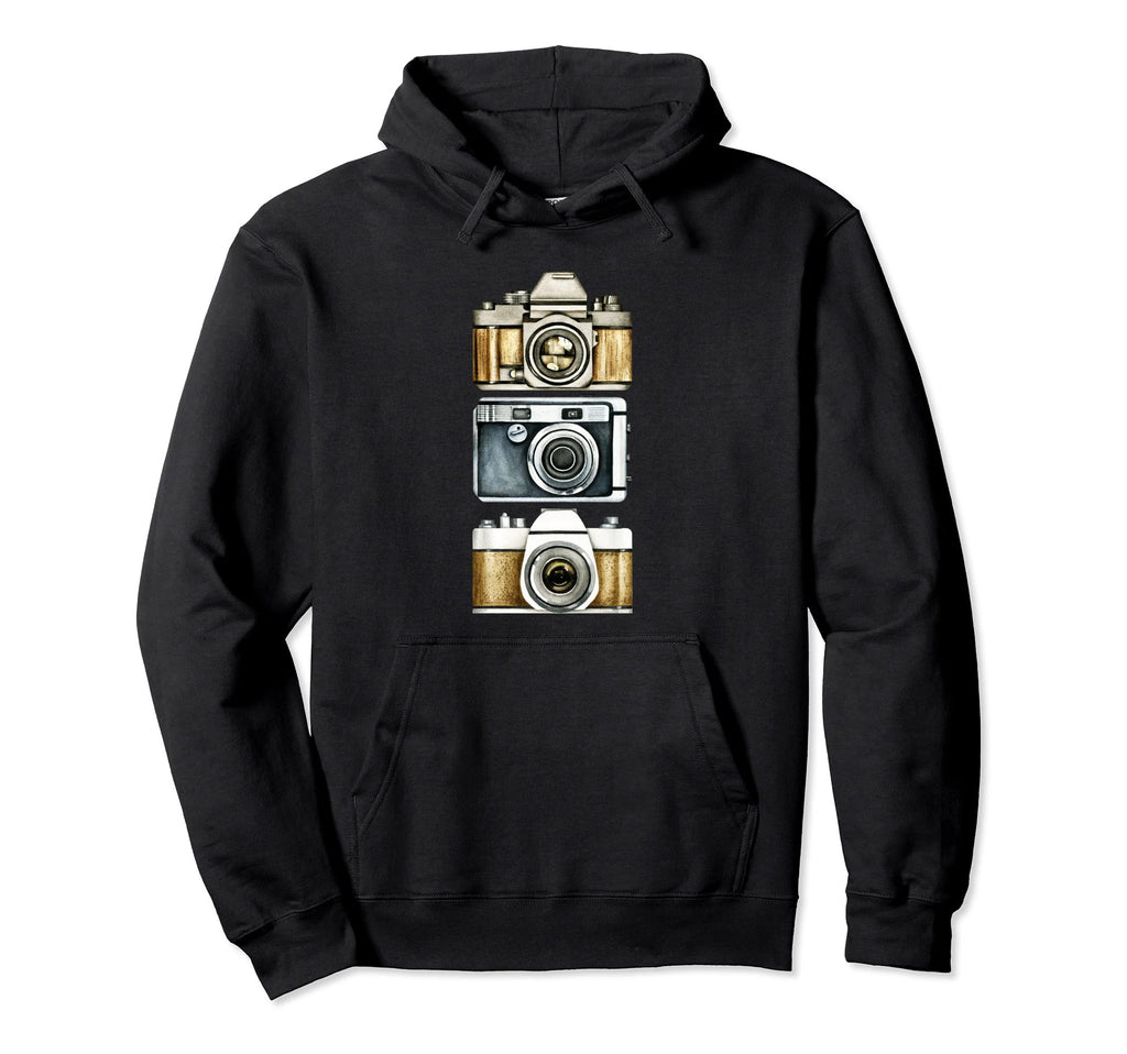 Watercolor Photo Camera Photography Hoodie - Novelty Apparel for Adults - T-Shirt, Sweatshirt, Hoodie