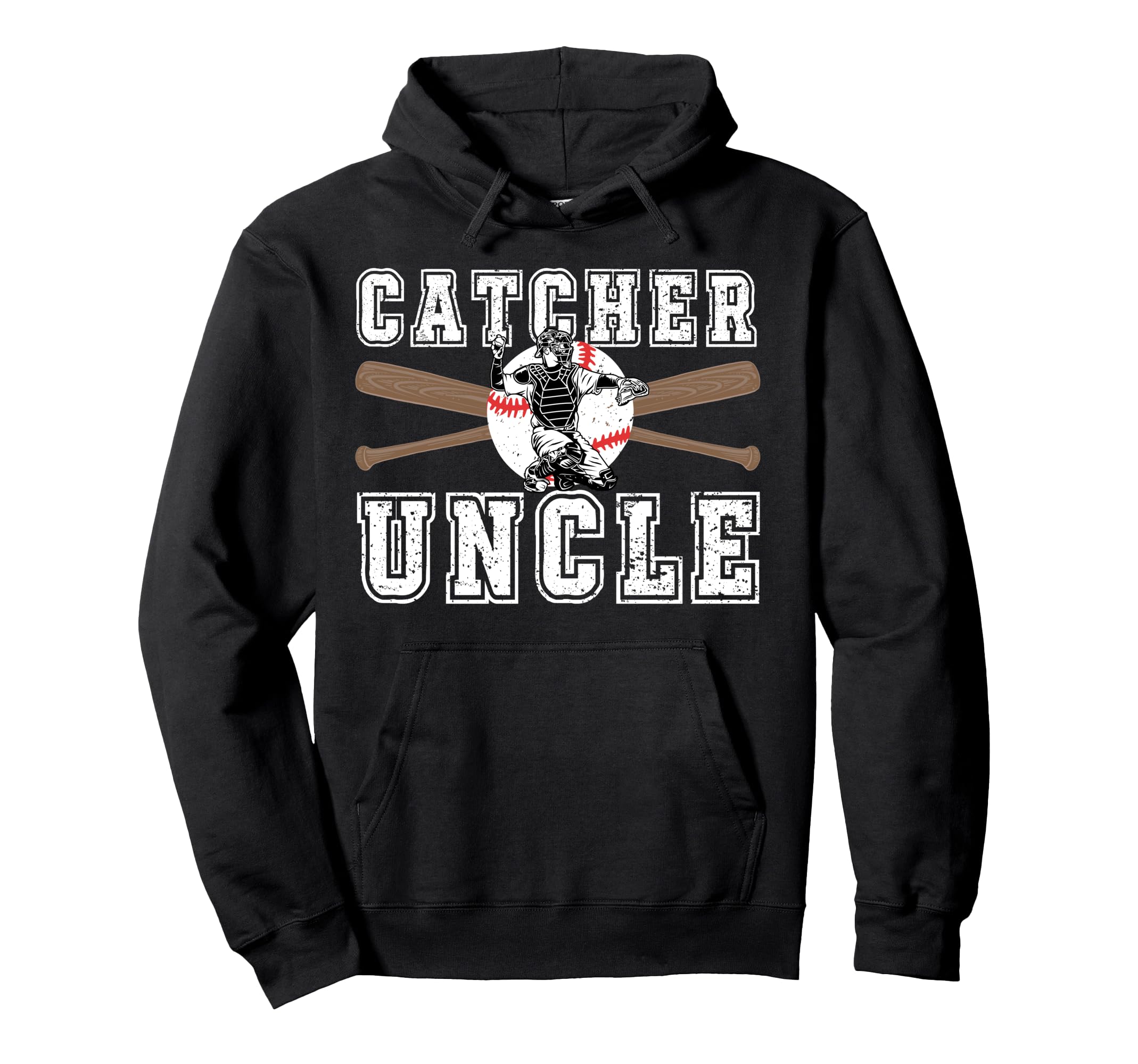 Baseball Catcher Uncle Baseball Hoodie - Custom Art Print for Adults - T-Shirt, Sweatshirt, Hoodie