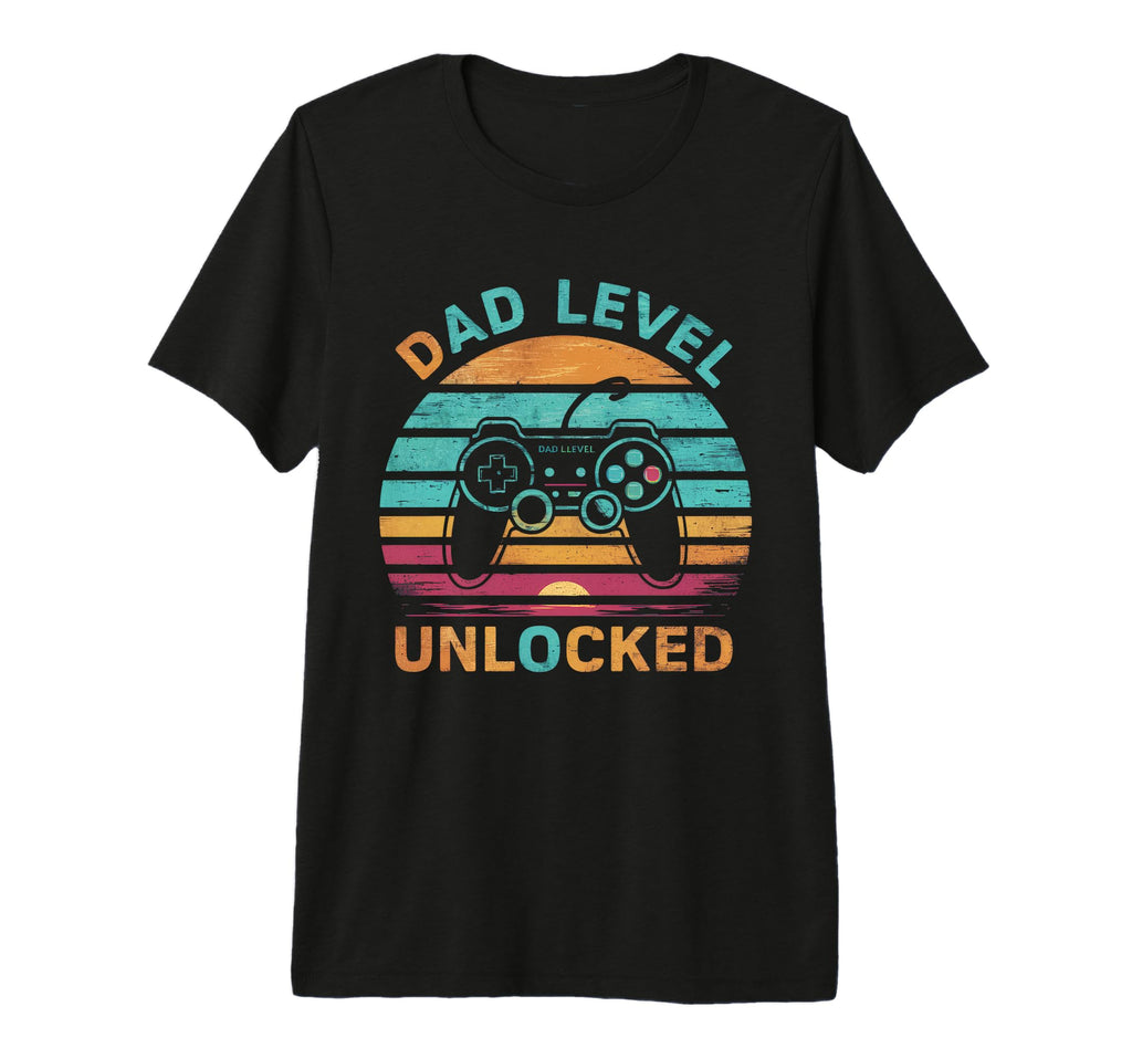 Funny New Dad Level Unlocked Gaming Dad T-Shirt - Minimalist Print Unisex - T-Shirt, Sweatshirt, Hoodie