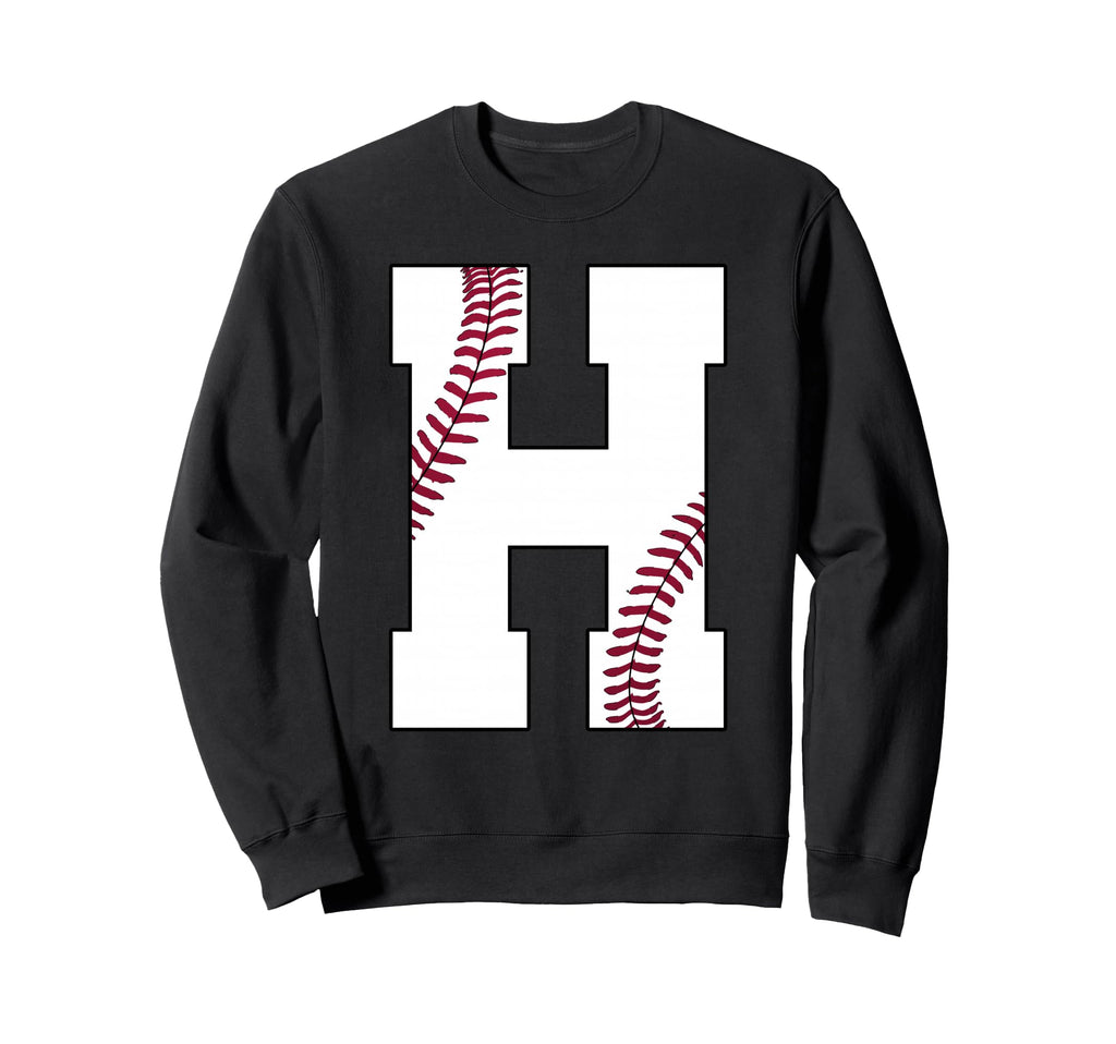 H Baseball Initial Personalized Letter Sweatshirt - Graphic Print Unisex - T-Shirt, Sweatshirt, Hoodie