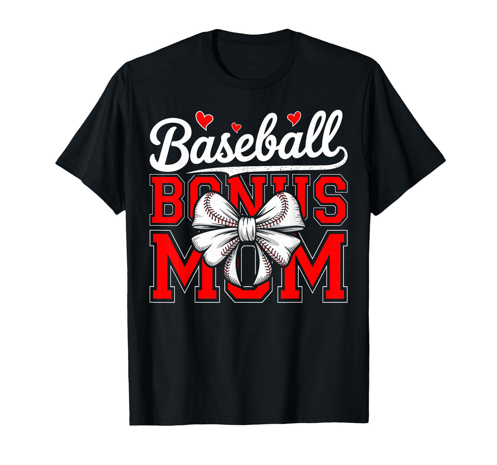 Game Day Mama Coquette Bow Baseball Bonus T-Shirt - Graphic Print Unisex - T-Shirt, Sweatshirt, Hoodie