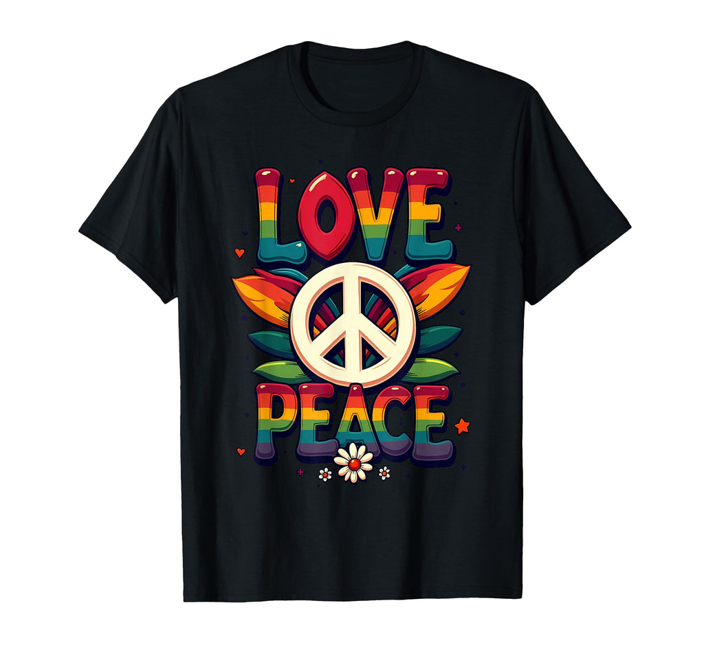 60S 70S Flower Power Groovy Love T-Shirt - Fun Novelty Design for Adults - T-Shirt, Sweatshirt, Hoodie