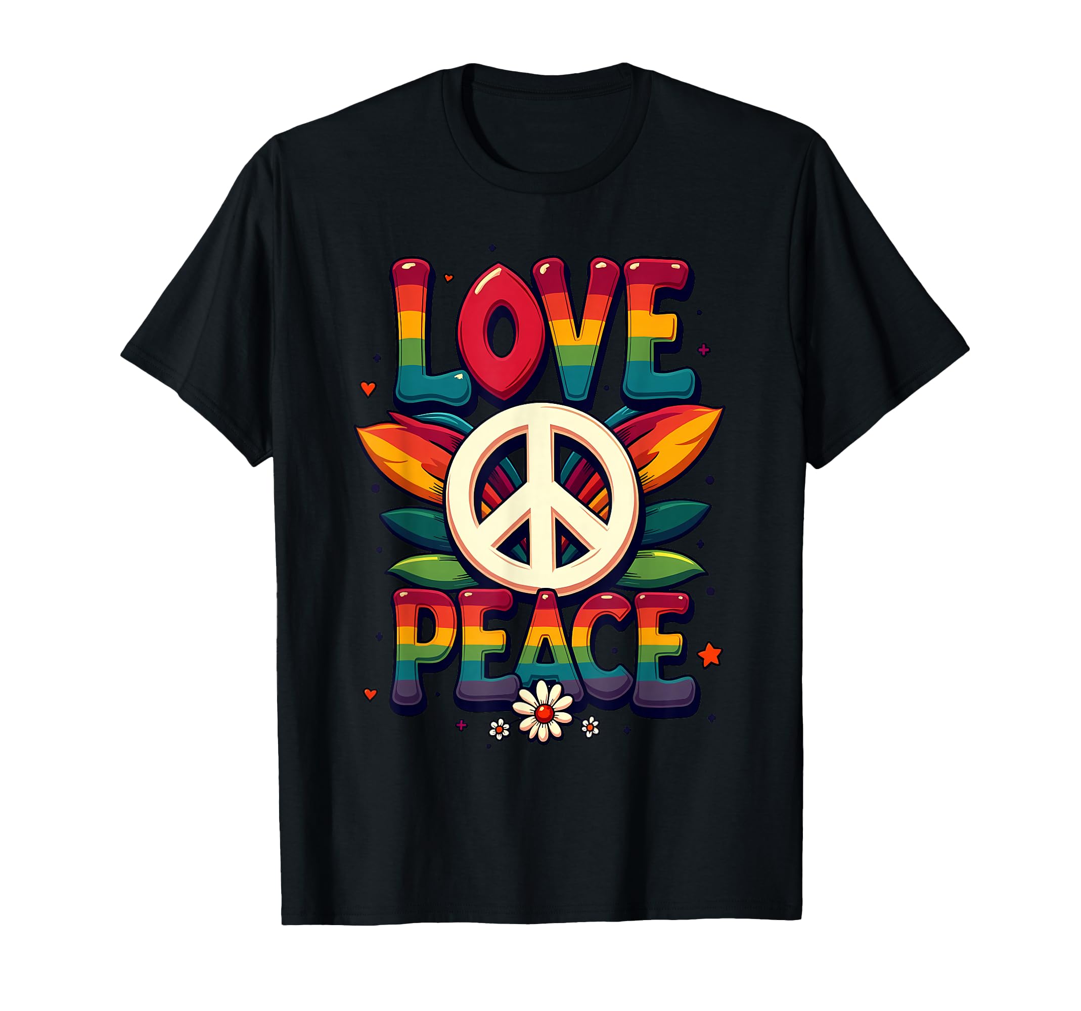 60S 70S Flower Power Groovy Love T-Shirt - Fun Novelty Design for Adults - T-Shirt, Sweatshirt, Hoodie