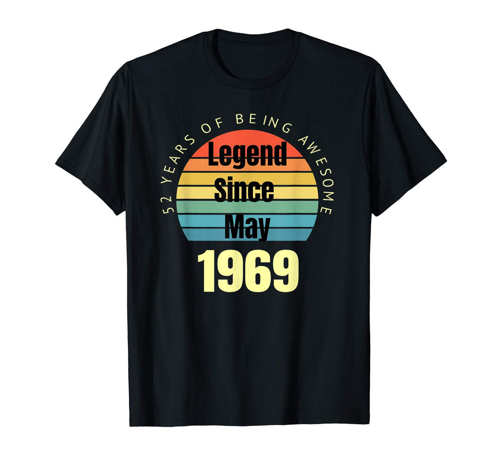 52Nd Birthday Legend Since May 1969 T-Shirt - Aesthetic Graphic for Adults - T-Shirt, Sweatshirt, Hoodie