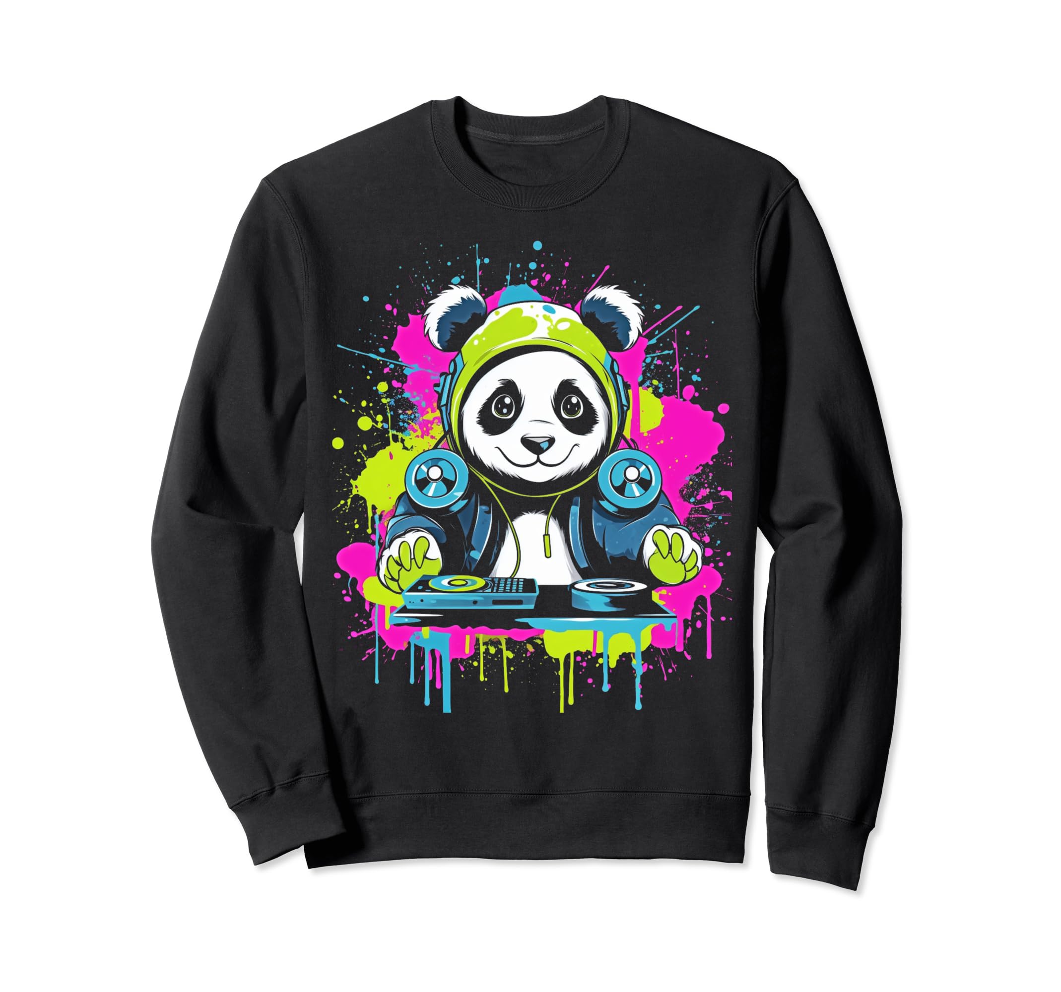 Kawaii Panda Dj Japanese Edm Y2K Sweatshirt - Custom Art Print Men Women - T-Shirt, Sweatshirt, Hoodie