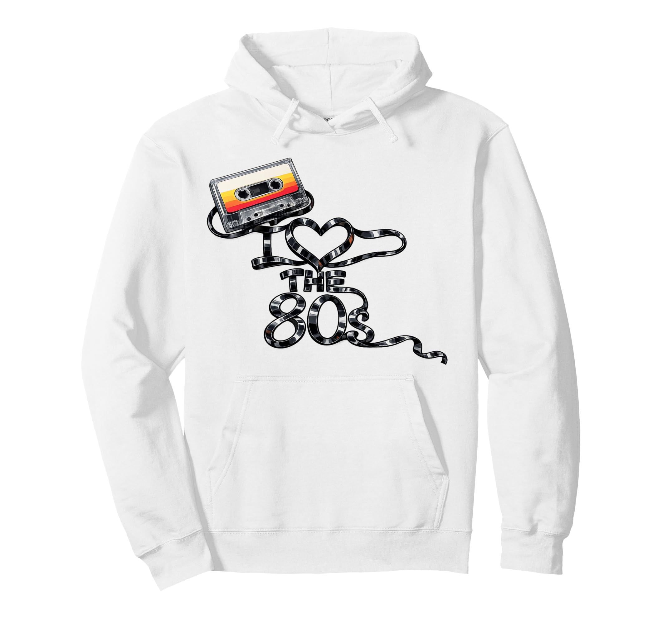 I Heart 80S Music Cassette Nostalgic Hoodie - Aesthetic Graphic Unisex - T-Shirt, Sweatshirt, Hoodie