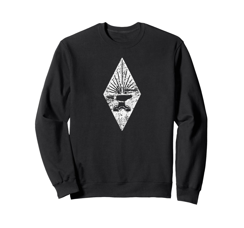 Distressed Blacksmith Emblem Sweatshirt - Fun Novelty Design Men Women - T-Shirt, Sweatshirt, Hoodie