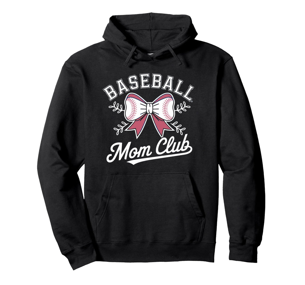Baseball Mom Bow Club Family Hoodie - Unique Graphic Men Women - T-Shirt, Sweatshirt, Hoodie