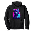 Vaporwave Aesthetic Cat Wearing Sunglasses Hoodie - Novelty Apparel Unisex - T-Shirt, Sweatshirt, Hoodie