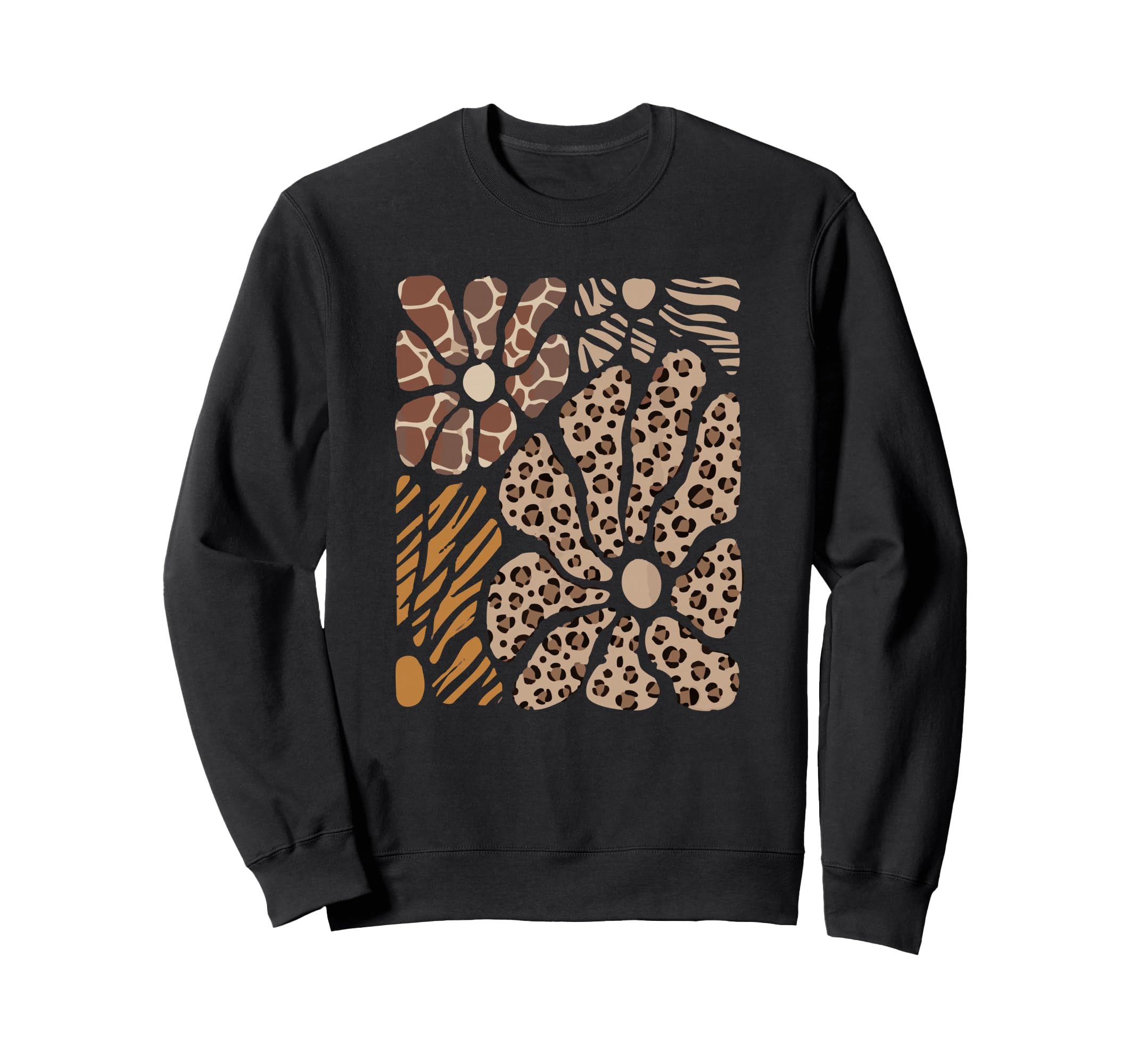 Flower Leopard Safari Floral Boho Sweatshirt - Trendy Graphic for Adults - T-Shirt, Sweatshirt, Hoodie