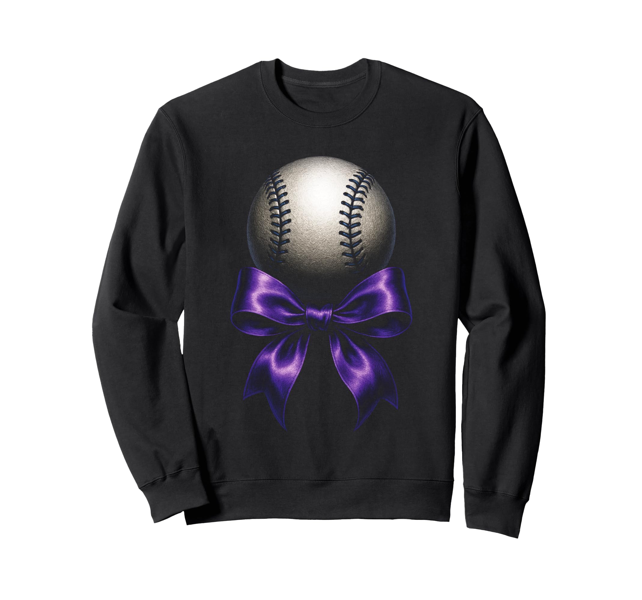 Baseball Mama Purple Bow Sport Sweatshirt - Fun Novelty Design Unisex - T-Shirt, Sweatshirt, Hoodie