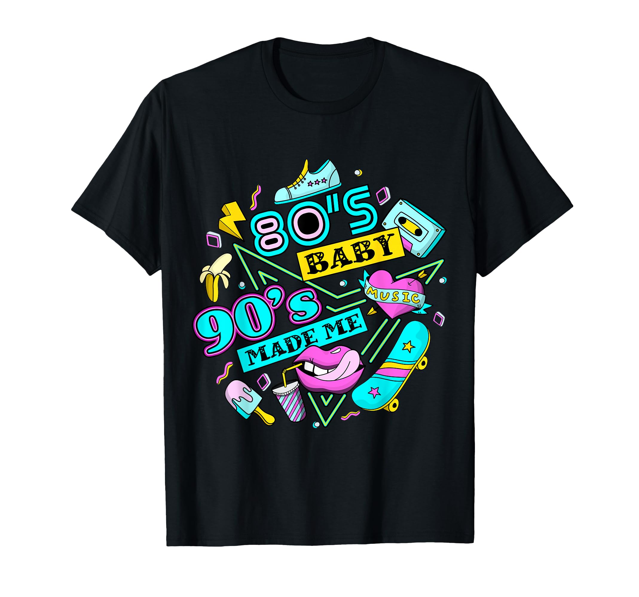 1980S 80S 1990S 90S Made Me Vaporwave T-Shirt - Graphic Print for Adults - T-Shirt, Sweatshirt, Hoodie