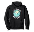 Eat Sleep Skate Repeat Figure Ice Hoodie - Novelty Apparel for Adults - T-Shirt, Sweatshirt, Hoodie