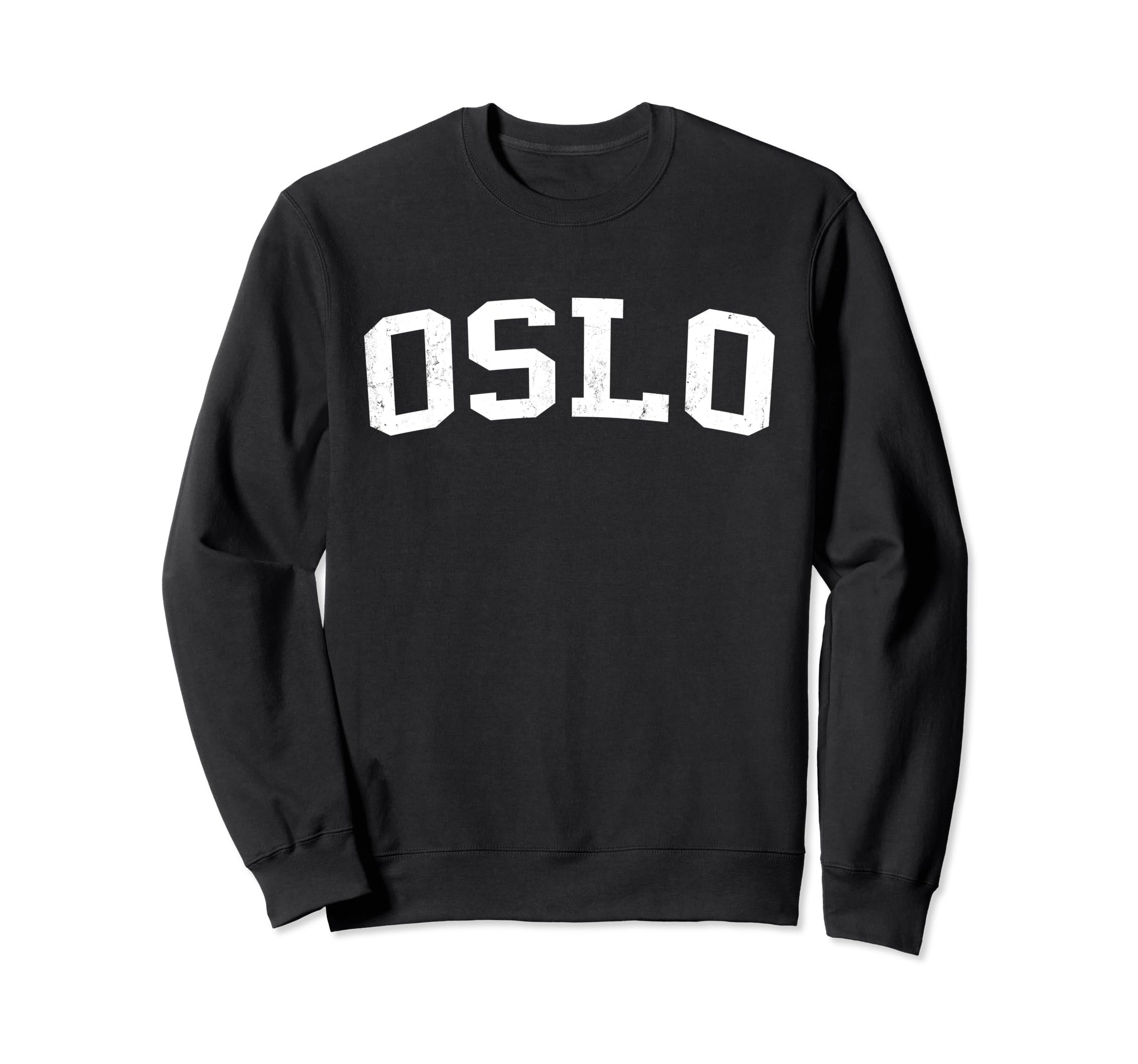 Oslo Norway Distressed White Sweatshirt - Streetwear Style for Adults - T-Shirt, Sweatshirt, Hoodie