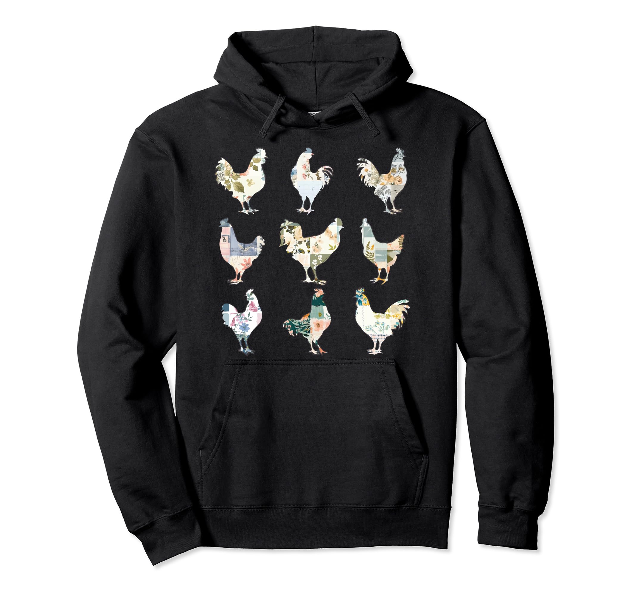 Womens Chicken Hen Boho Farmhouse Hoodie - Unique Graphic for Adults - T-Shirt, Sweatshirt, Hoodie