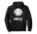 Baseball Uncle Ball Player Softball Hoodie - Minimalist Print Men Women - T-Shirt, Sweatshirt, Hoodie