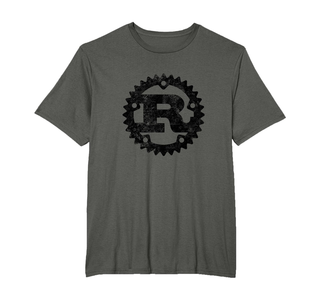 Rust Programming Logo Distressed T-Shirt - Unique Graphic for Adults - T-Shirt, Sweatshirt, Hoodie