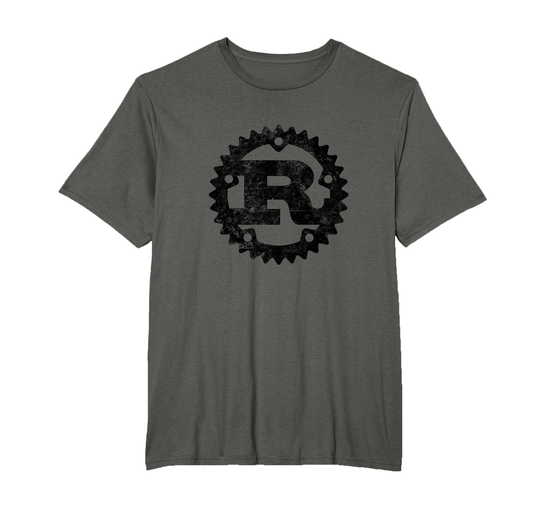 Rust Programming Logo Distressed T-Shirt - Unique Graphic for Adults - T-Shirt, Sweatshirt, Hoodie