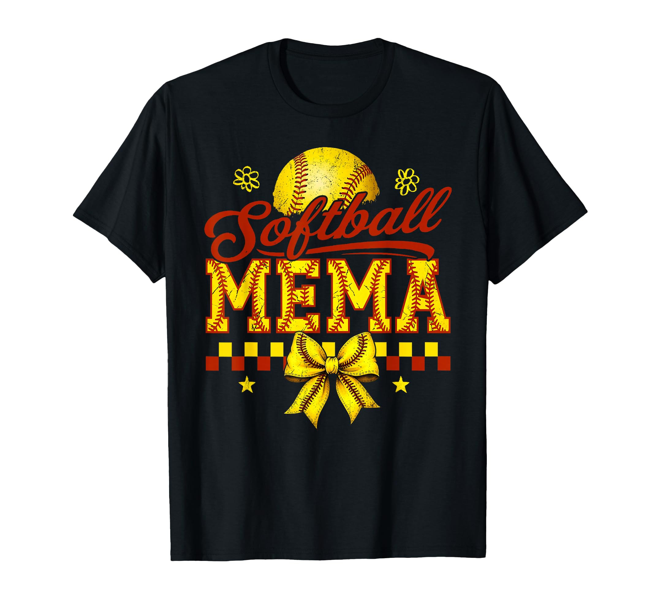 Softball Mema Coquette Bow Mothers Day T-Shirt - Streetwear Style Unisex - T-Shirt, Sweatshirt, Hoodie