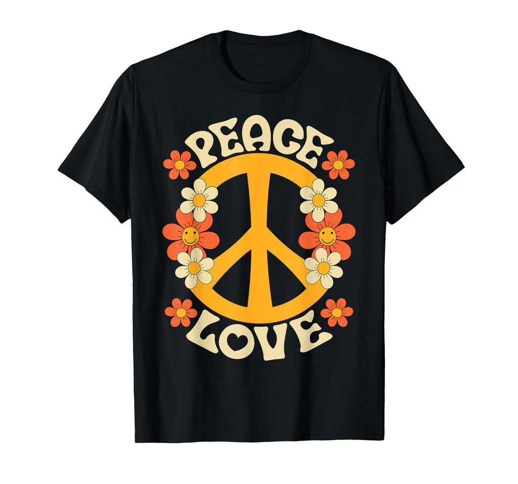 Peace Sign Love 60S 70S Costume 70 T-Shirt - Graphic Print for Adults - T-Shirt, Sweatshirt, Hoodie