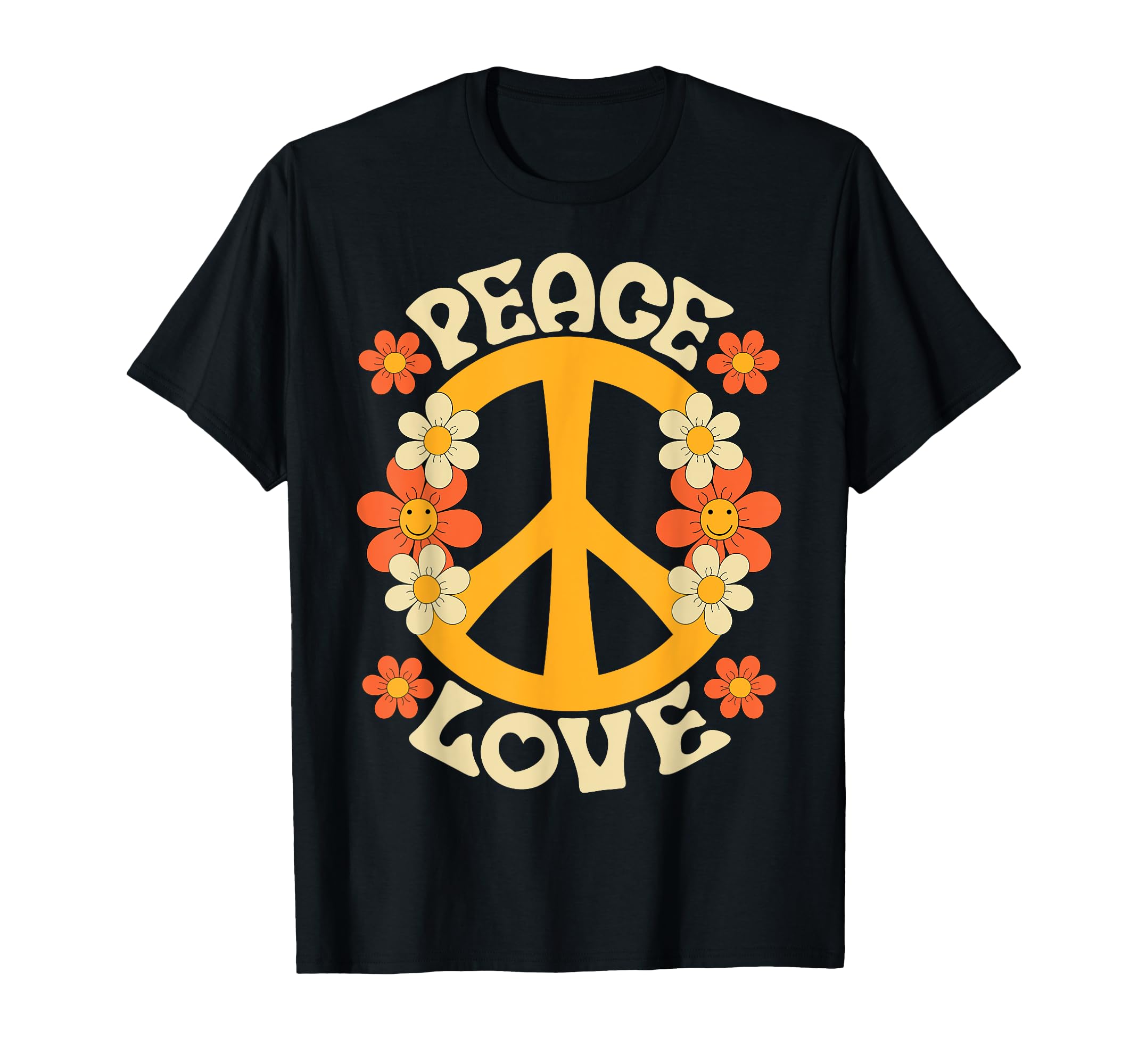 Peace Sign Love 60S 70S Costume 70 T-Shirt - Graphic Print for Adults - T-Shirt, Sweatshirt, Hoodie