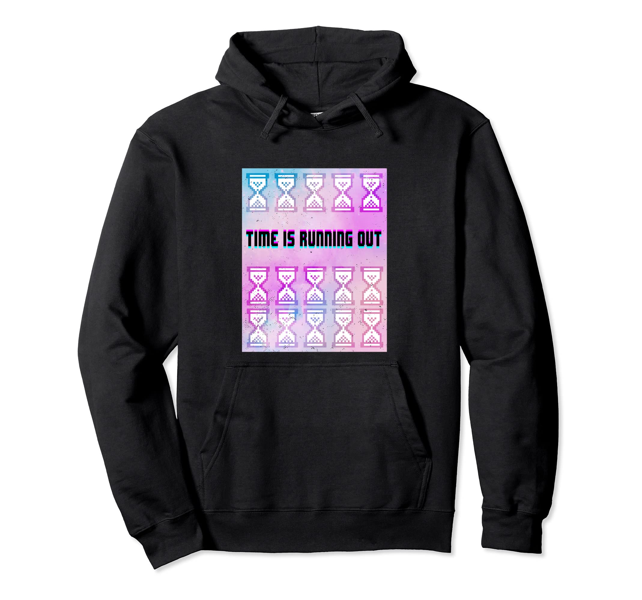 Time Is Running Out Vaporwave Hoodie - Aesthetic Graphic for Adults - T-Shirt, Sweatshirt, Hoodie